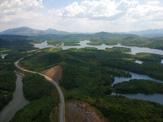 Dramatic and beautiful aerial view Lake of Beris or 