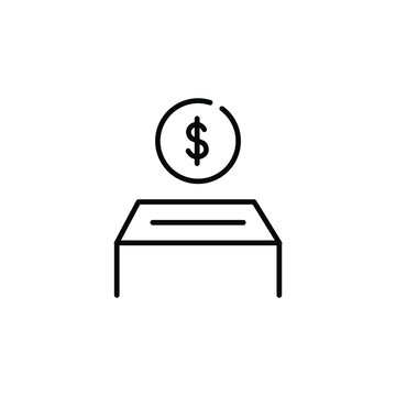 Make a donation line icon.