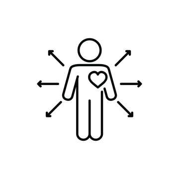 human in love line icon