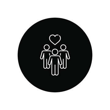 Family, group of people line icon.