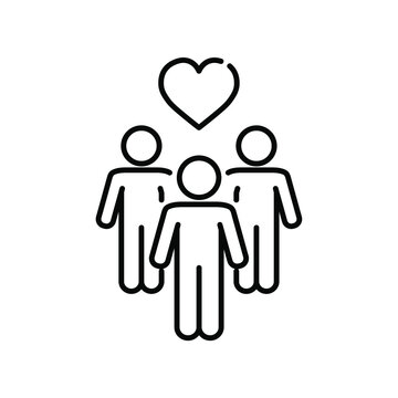 Family, group of people line icon.