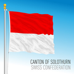 Canton of Solothurn official flag, Switzerland, european country, vector illustration