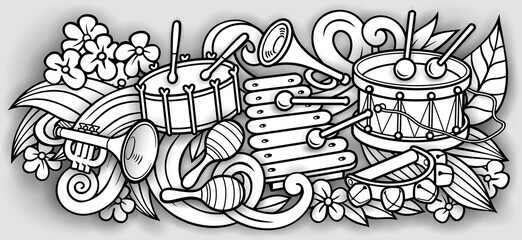 Cartoon cute doodles kids toys illustration