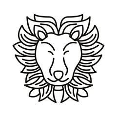 leo zodiac sign line style icon