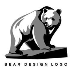 Bear design logo. Vector illustration, emblem design on white background