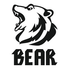 Bear-vector illustration, emblem design on white background