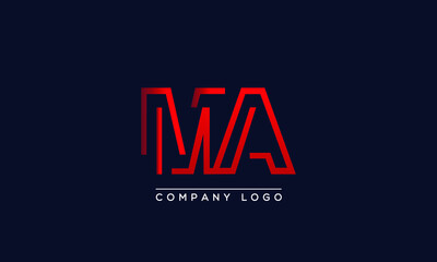 Creative Letter MA or AM Logo Design Vector Template. Initial Letter MA Logo Design