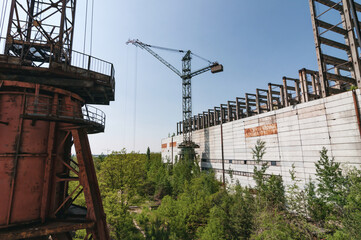 Reactors building 5 and 6 in Pripyat, Chernobyl exclusion Zone. Chernobyl Nuclear Power Plant Zone...