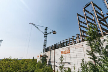 Reactors building 5 and 6 in Pripyat, Chernobyl exclusion Zone. Chernobyl Nuclear Power Plant Zone...