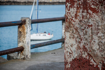 rusty metal fence