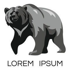 Bear design logo. Vector illustration, emblem design on white background