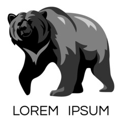 Bear design logo. Vector illustration, emblem design on white background