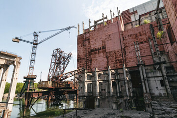 Reactors building 5 and 6 in Pripyat, Chernobyl exclusion Zone. Chernobyl Nuclear Power Plant Zone...