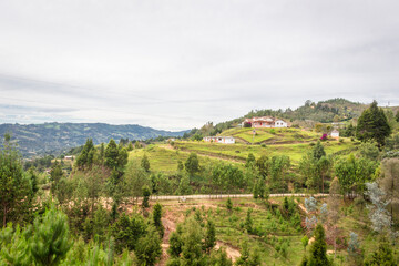 Colombian landscapes. Green mountains in Colombia, Latin America