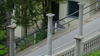 Il centro storico della cittadina di Porza alle porte di Lugano, in Canton Ticino, Svizzera.