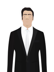 Businessman in black suit. vector