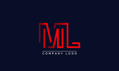 Creative Letters ML Logo Design Vector Template. Initial Letters ML Logo Design