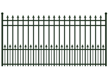 Green steel fence. vector illustration