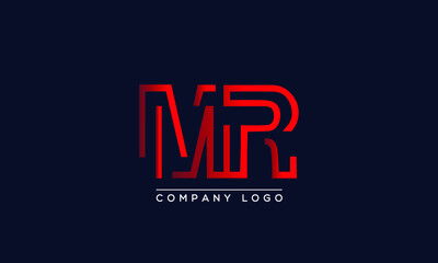 Fototapeta na wymiar Creative Letters MR Logo Design Vector Template. Initial Letters MR Logo Design