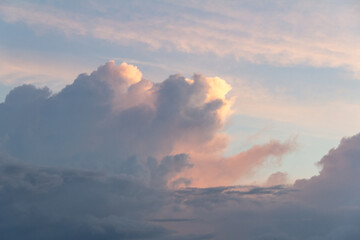 rain clouds in the evening sky