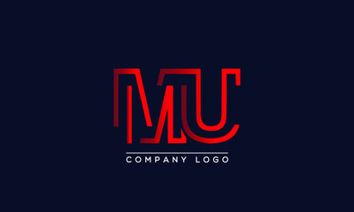 Fototapeta na wymiar Creative Letters MU or UM Logo Design Vector Template. Initial Letters MU Logo Design