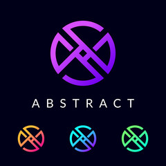 SW combination letter colorful logo design vector template icon monogram.
