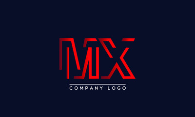 Creative Letters MX Logo Design Vector Template. Initial Letters MX Logo Design
