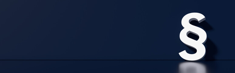 Paragraph / Section sign standing on the floor  - Symbol of Law and Justice, with lots of copy space for your individual text