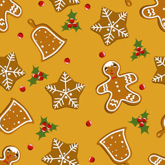 christmas gingerbread cookies pattern