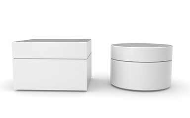 3d  cream container on white background