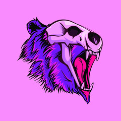 Bear head skull vector illustration