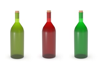 3d bottle on white background
