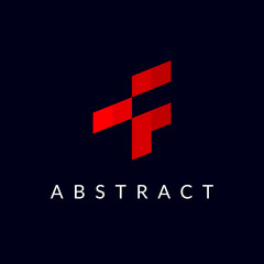 Obraz premium abstract creative letter TF logo design template red color. 