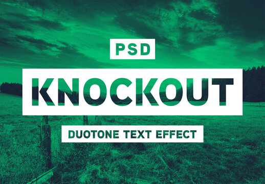 Photo Knockout Text Effect Mockup