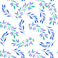 Blossom Floral pattern in the blooming botanical Motifs scattered random. Seamless vector texture. For fashion prints. Printing with in hand drawn style light blue background - 366806562