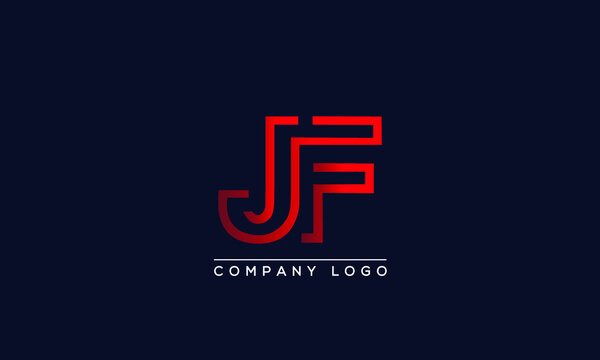 Creative Letters JF Logo Design Vector Template. Initial Letters JF Logo Design