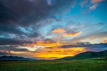 Clouds at the sunset