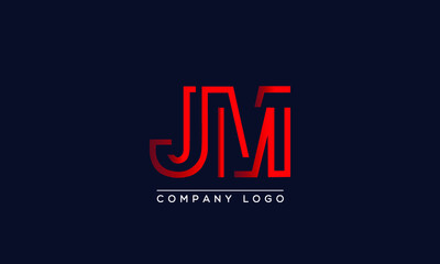 Fototapeta na wymiar Creative Letters JM Logo Design Vector Template. Initial Letters JM Logo Design