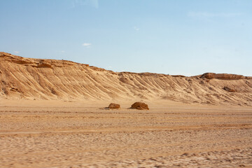A view of desert dunes in Tunisia