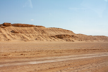 A view of desert dunes in Tunisia