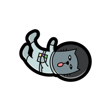 Cute space cat, Kitty drawings, good for stickers, t shirt design, print, cartoon, art