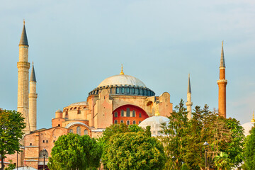 Hagia Sophia mosque in Istanbul in the evening
