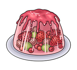 Sweet food hand drawn vector doodles illustration