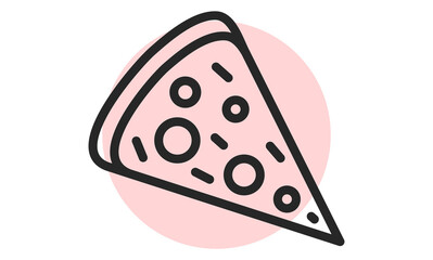 Pizza icon. Fastfood outline web icon. Vector illustration.