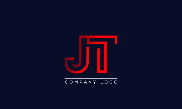 Creative Letters JT Logo Design Vector Template. Initial Letters JT Logo Design