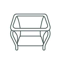 line icon, baby cot - playpen on legs