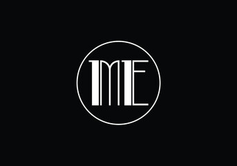 M E letter sign symbol. Initial Letter M E Logo Design Vector Template. Monogram logo