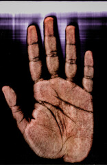 hand on black background