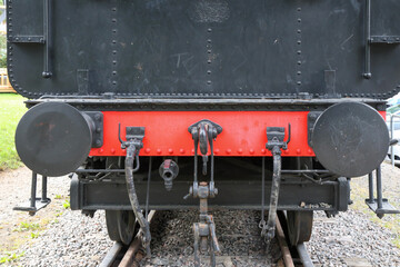 Rear end of a steam locomotive