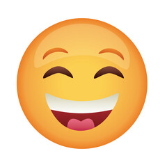 emoji face laughing classic flat style icon